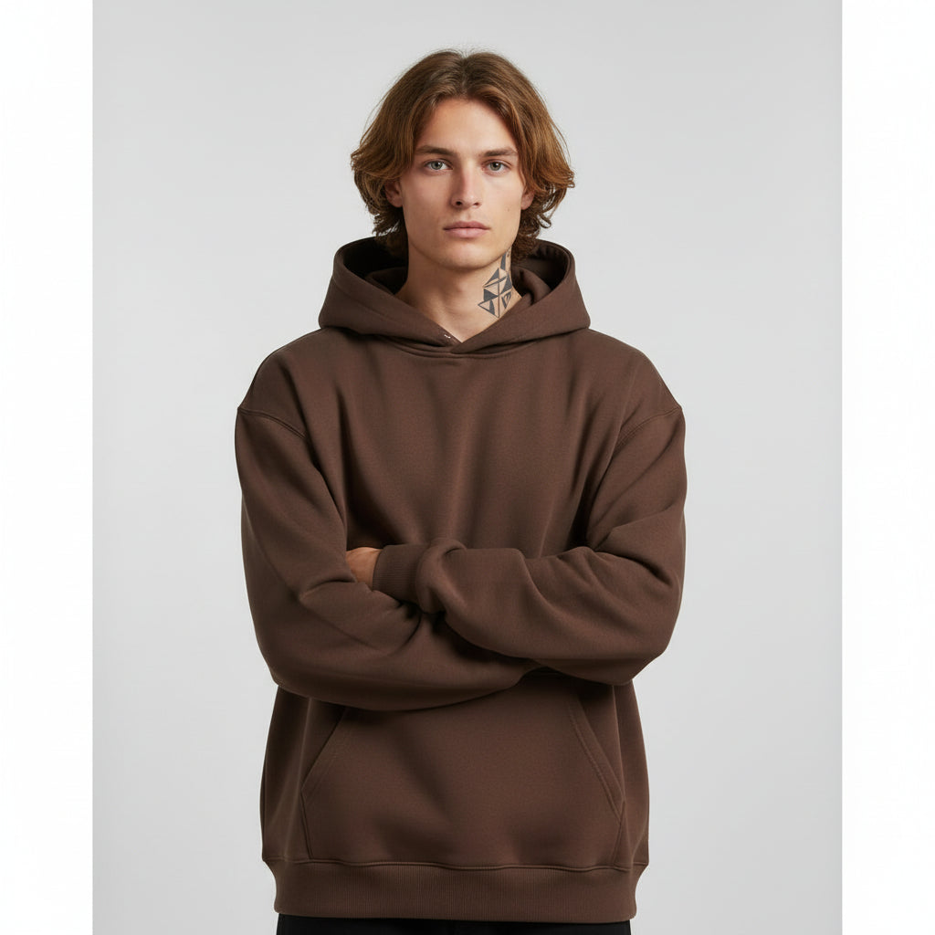 Dropshoulder Hoodie - Brown
