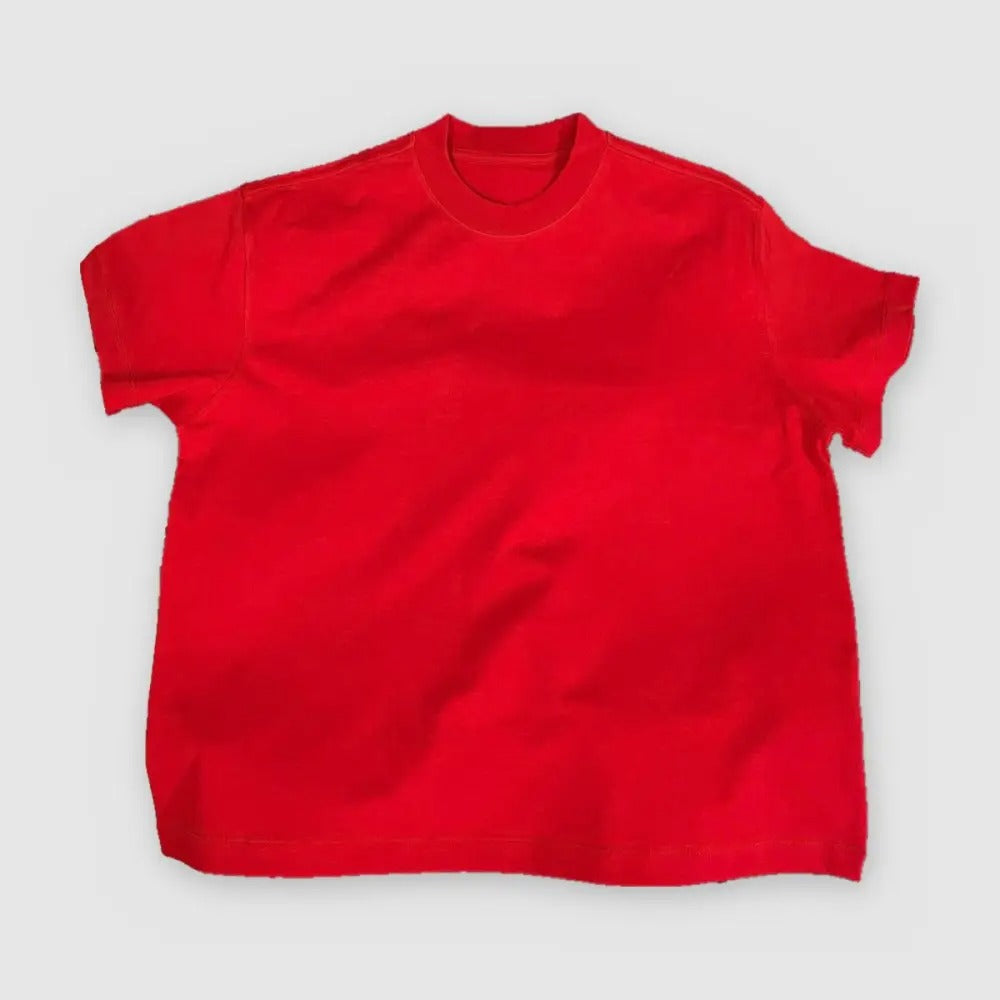 Red flat lay