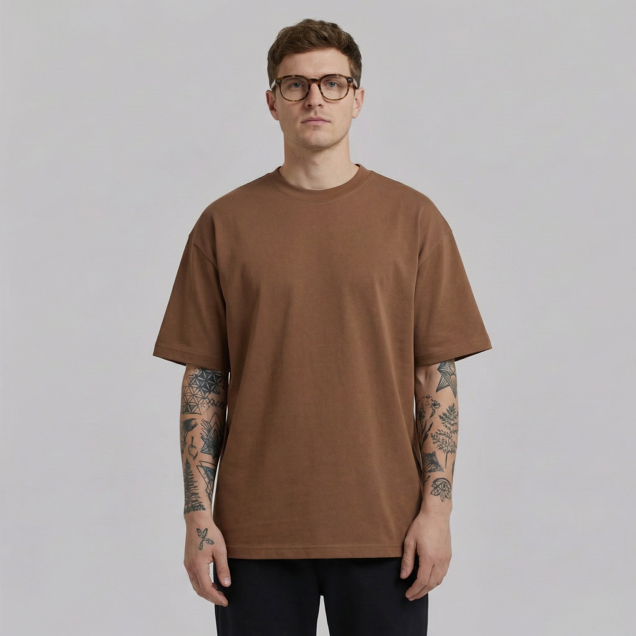 Oversized T-shirt - Brown