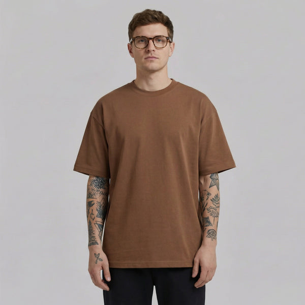 Oversized T-shirt - Brown