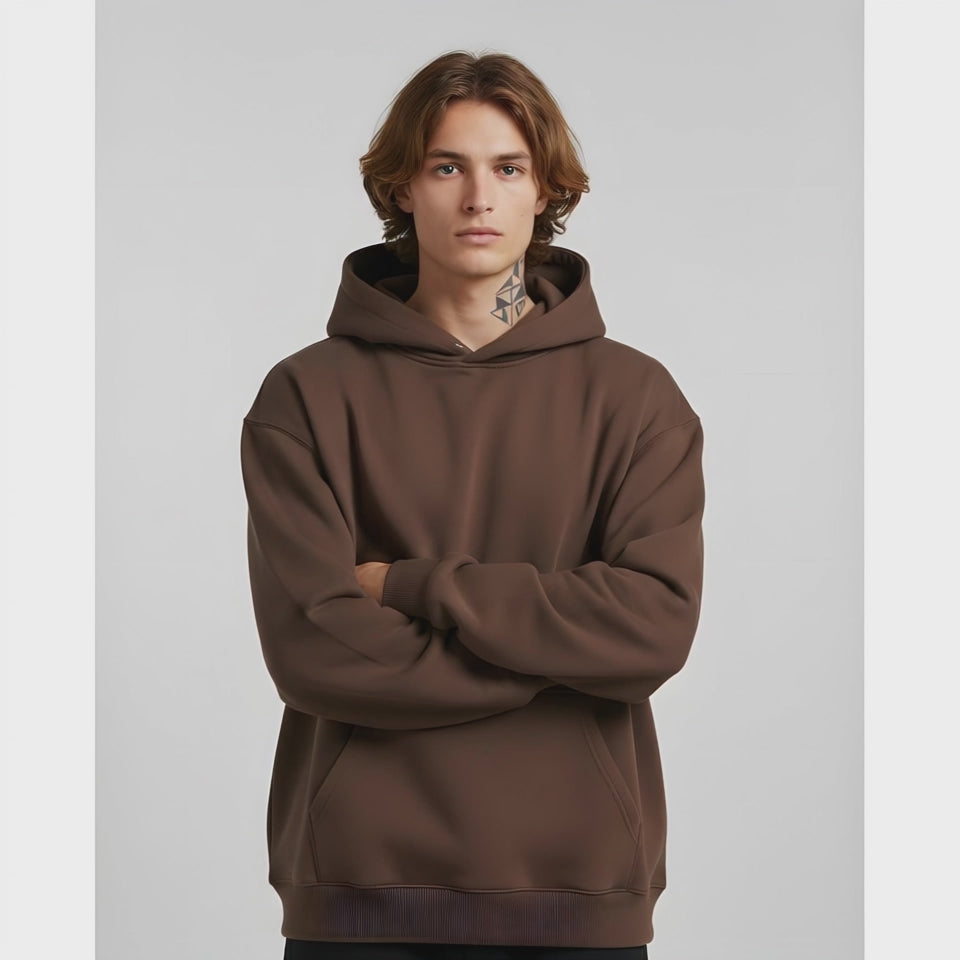 Dropshoulder Hoodie - Brown