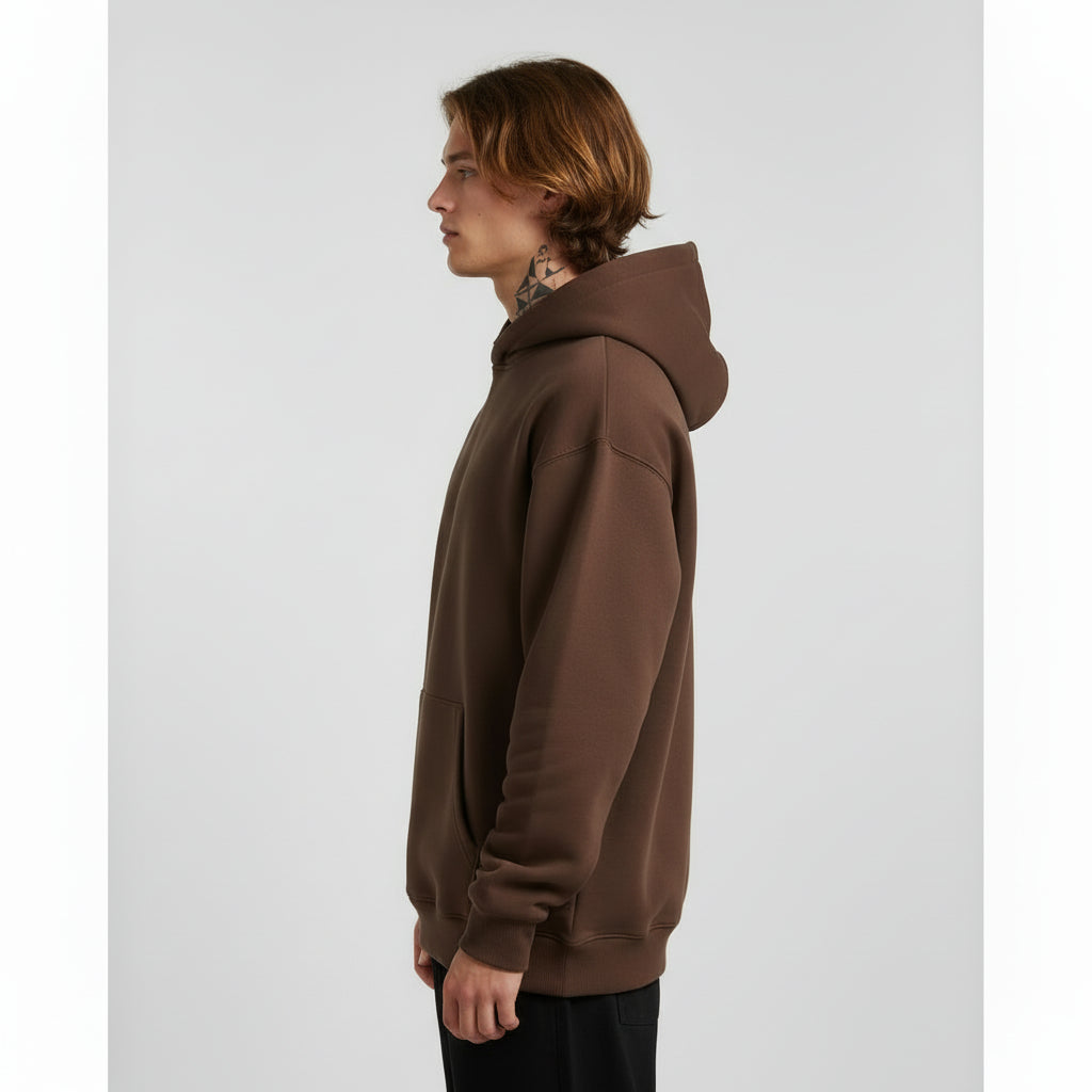 Dropshoulder Hoodie - Brown