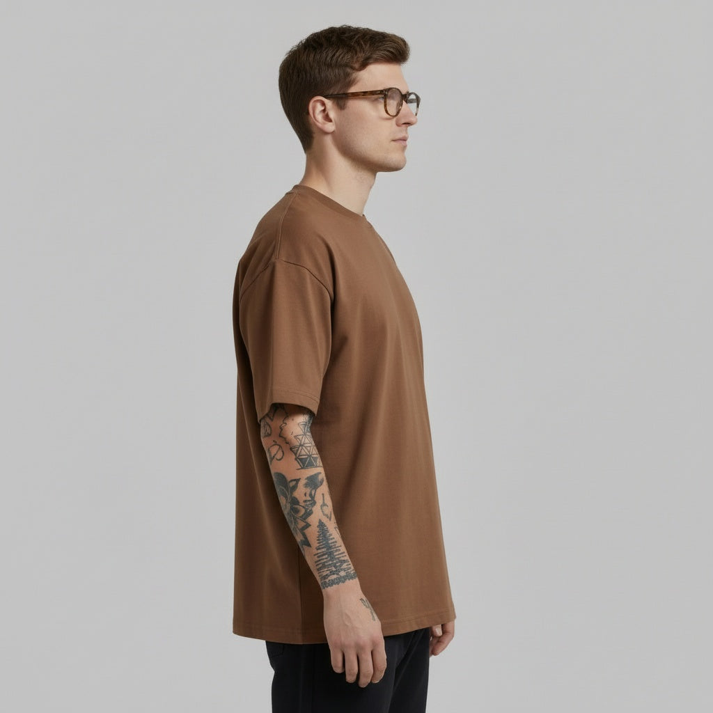 Oversized T-shirt - Brown